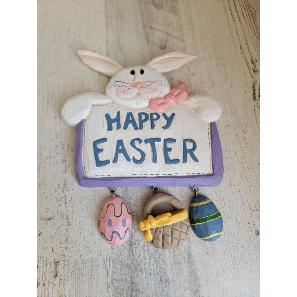 Eddie Walker happy Easter Bunny sign hanging basket‎ egg wall decor